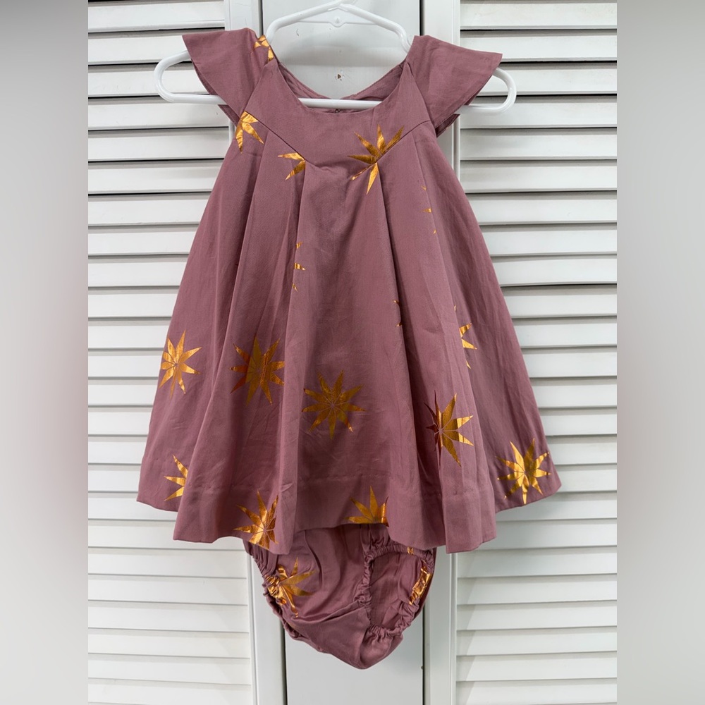 Tea Collection Size 9-12M Patterned Holiday Dress
